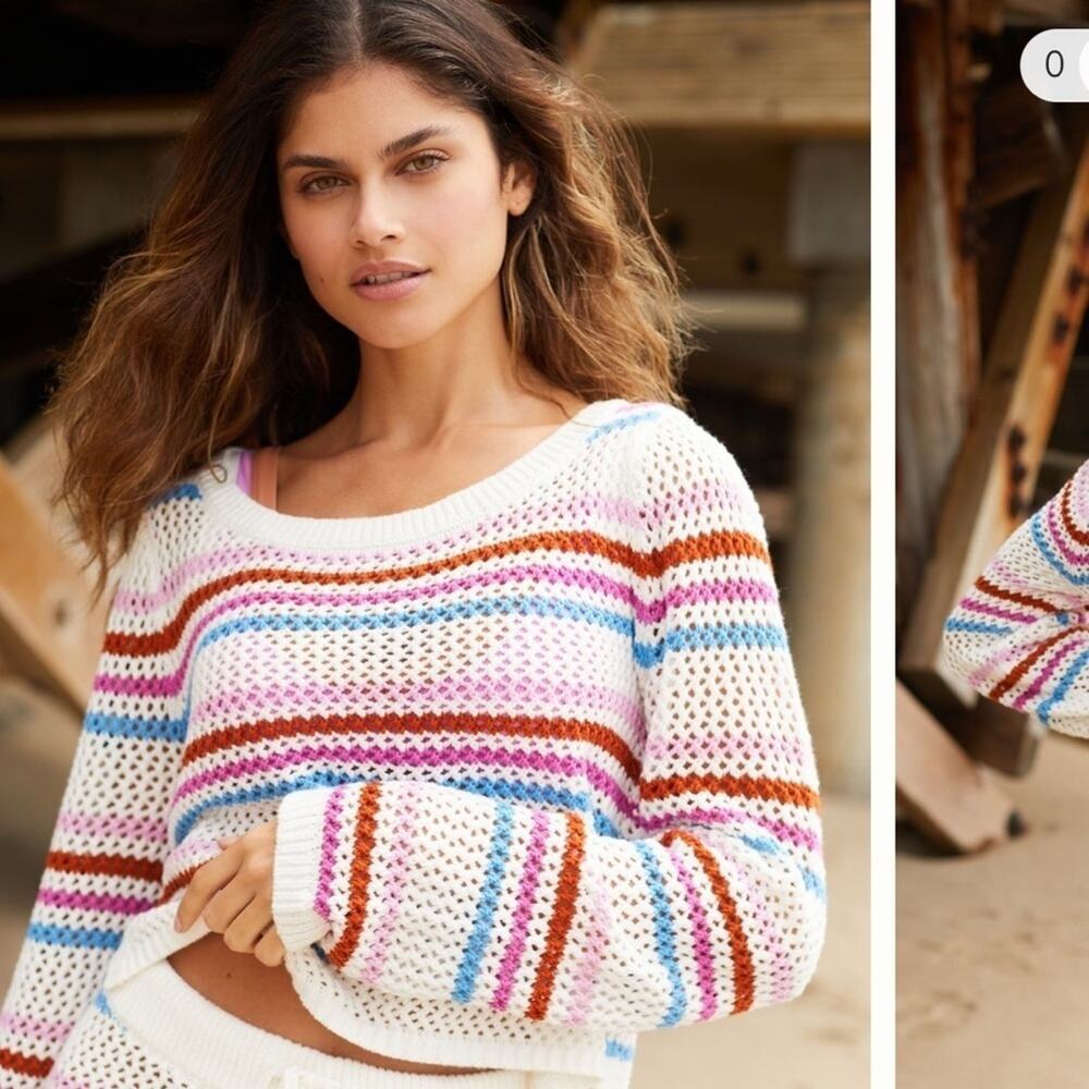 Anthropologie L-Space Horizon Crochet Cover-Up Top
Sea Island Stripe size L